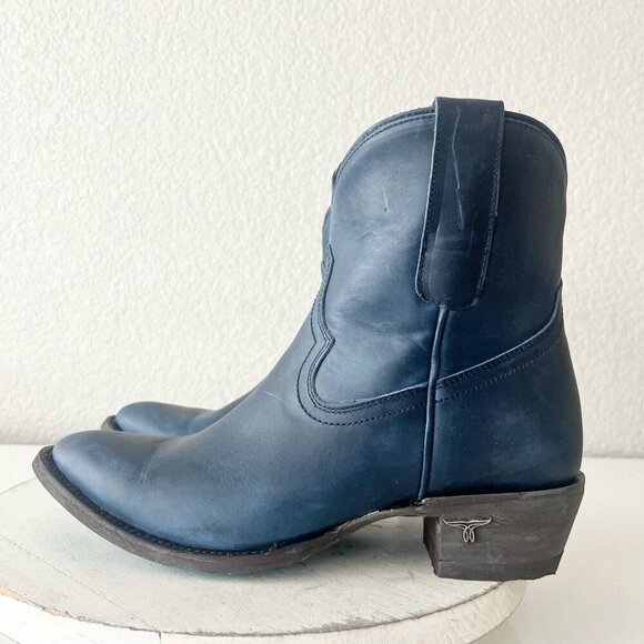 Lane Boots PLAIN JANE Womens Cowboy Bootie 9 Blue Western Cowgirl Ankle Boots - Picture 4 of 11